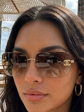 Chanel CC Logo Rimless Sunglasses